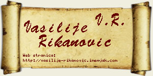 Vasilije Rikanović vizit kartica